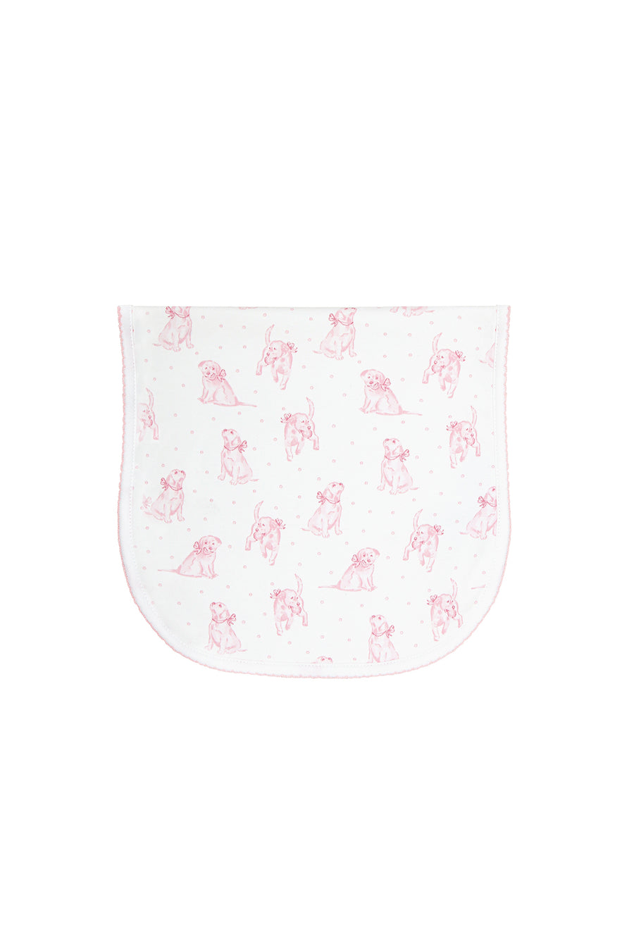 Pink Puppy Love Print Burp Cloth