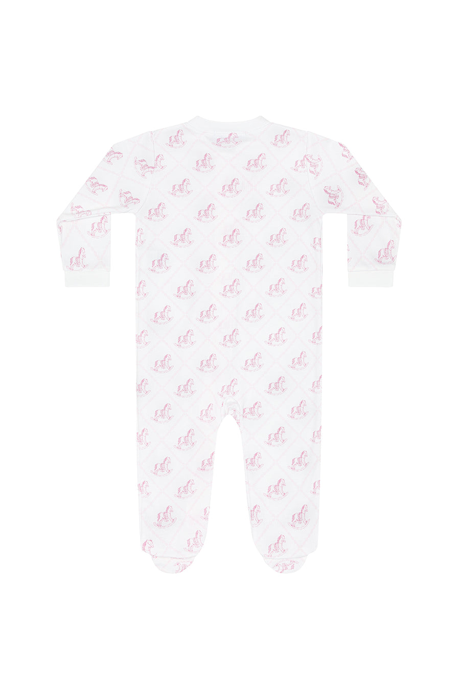 Pink Rocking Horse Zipper Footie