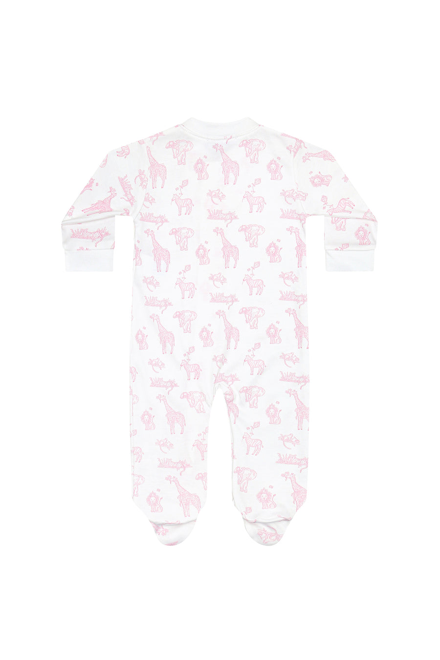 Pink Safari Zipper Footie