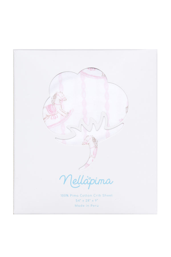 Pink Rocking Horse Crib Sheets