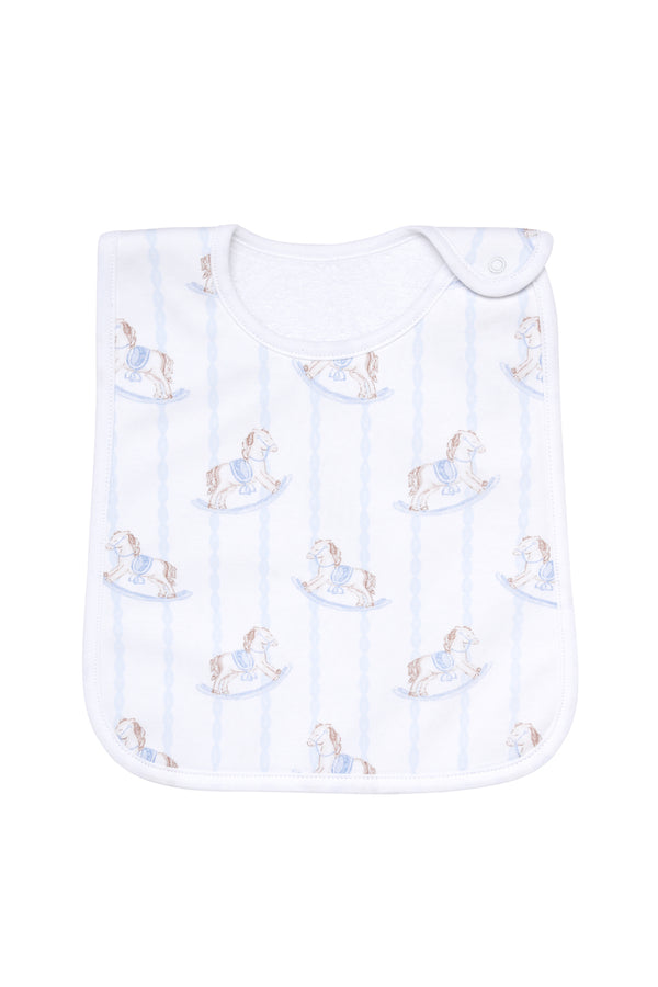 Blue Rocking Horse Feeding Bib