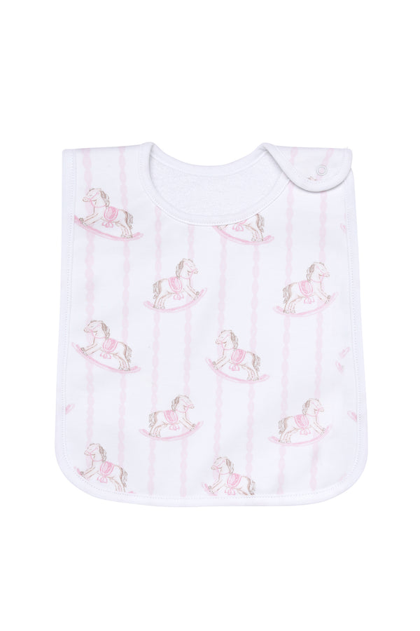 Pink Rocking Horse Feeding Bib