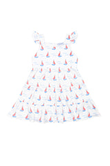 Sailboats Ruffle Dress