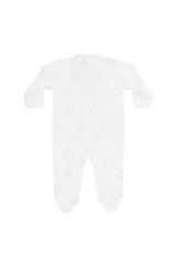 Grey Stars Print Zipper Footie