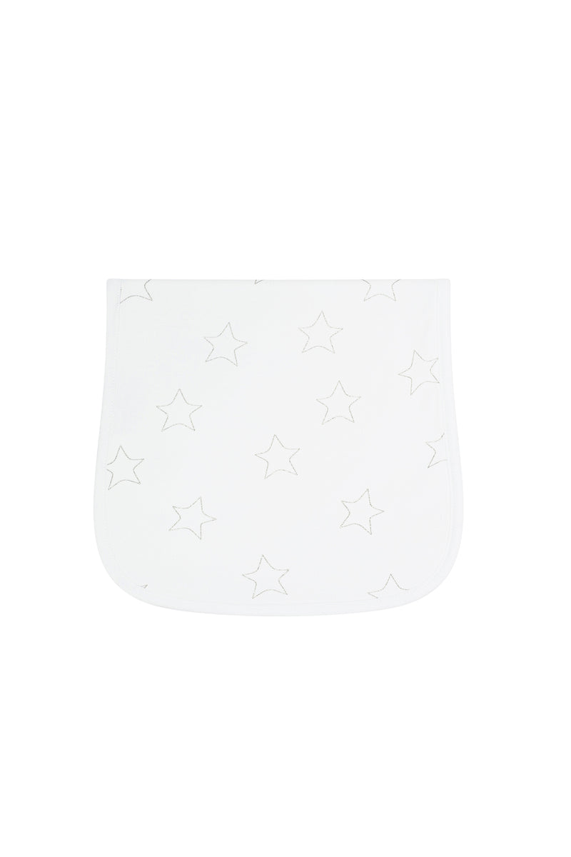 Grey Stars Print Burp Cloth