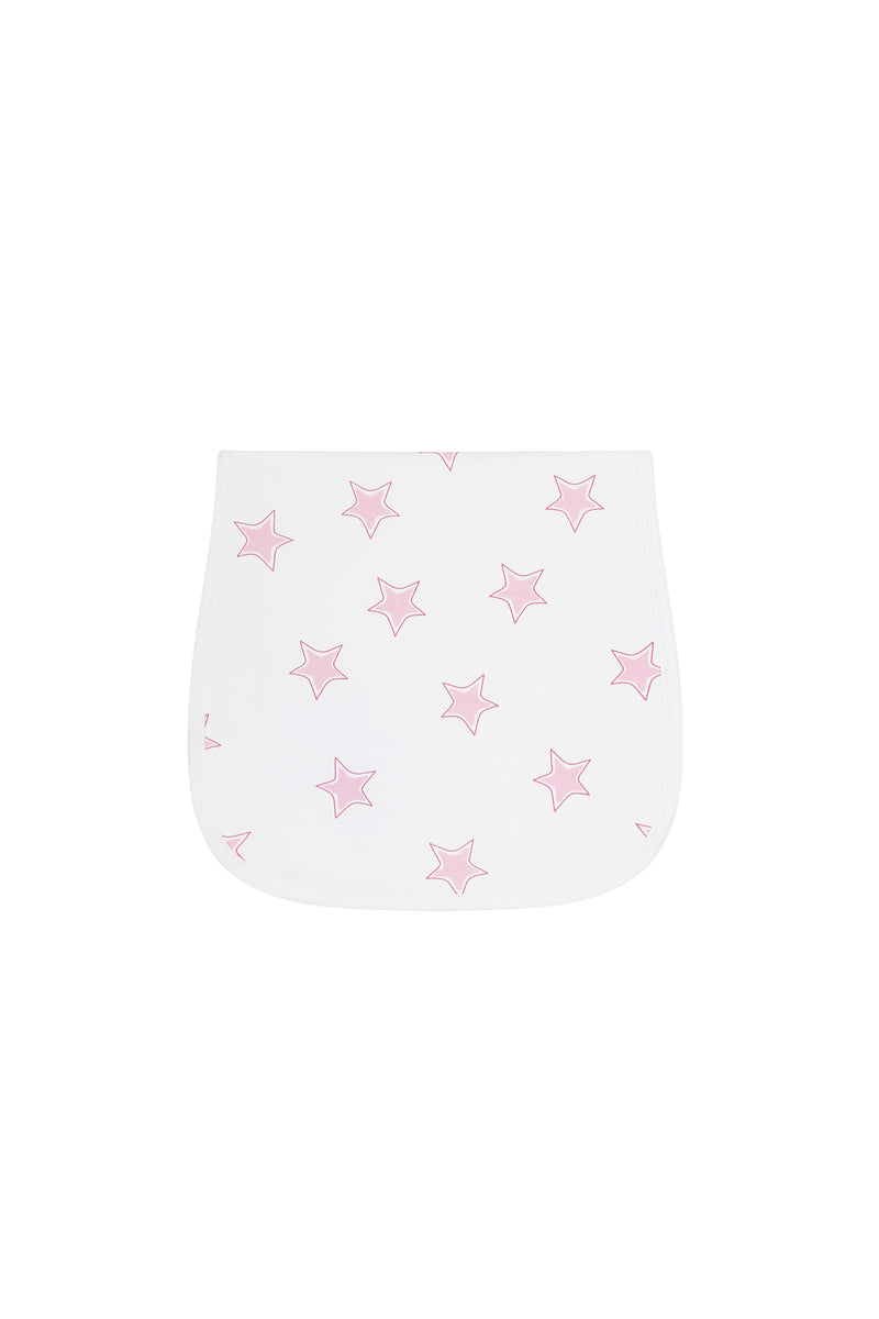 Pink Stars Print Burp Cloth