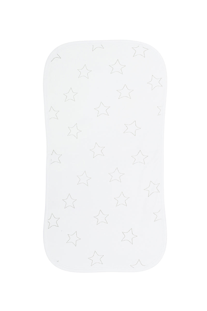 Grey Stars Print Burp Cloth