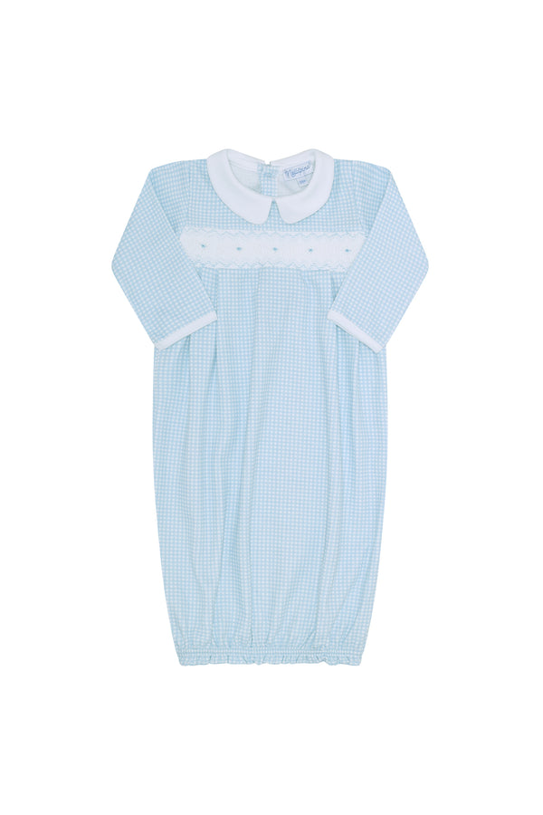 Blue Gingham Baby Gown