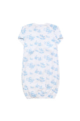 Blue Toile Baby Gown