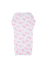 Pink Toile Baby Gown