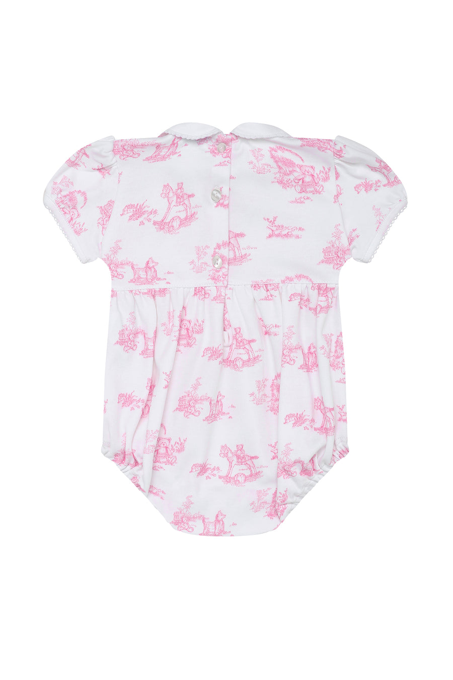 Pink Toile Smocked Bubble