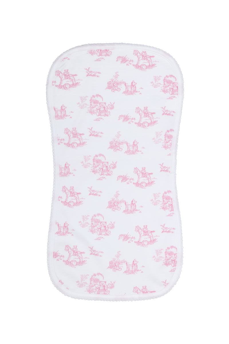 Pink Toile Burp Cloth
