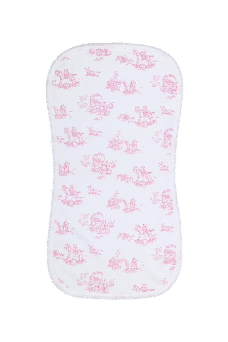 Pink Toile Burp Cloth