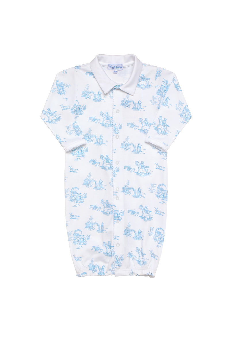 Blue Toile Baby Converter Gown
