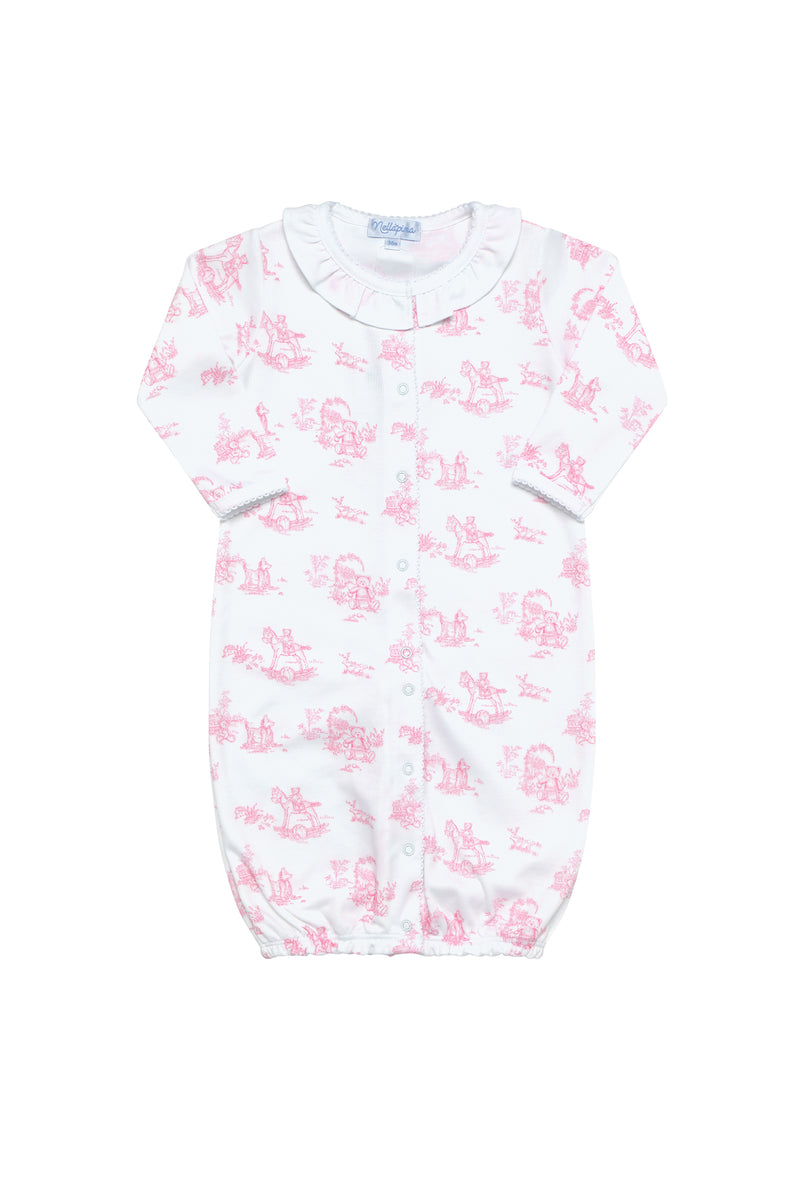 Pink Toile Baby Converter Gown