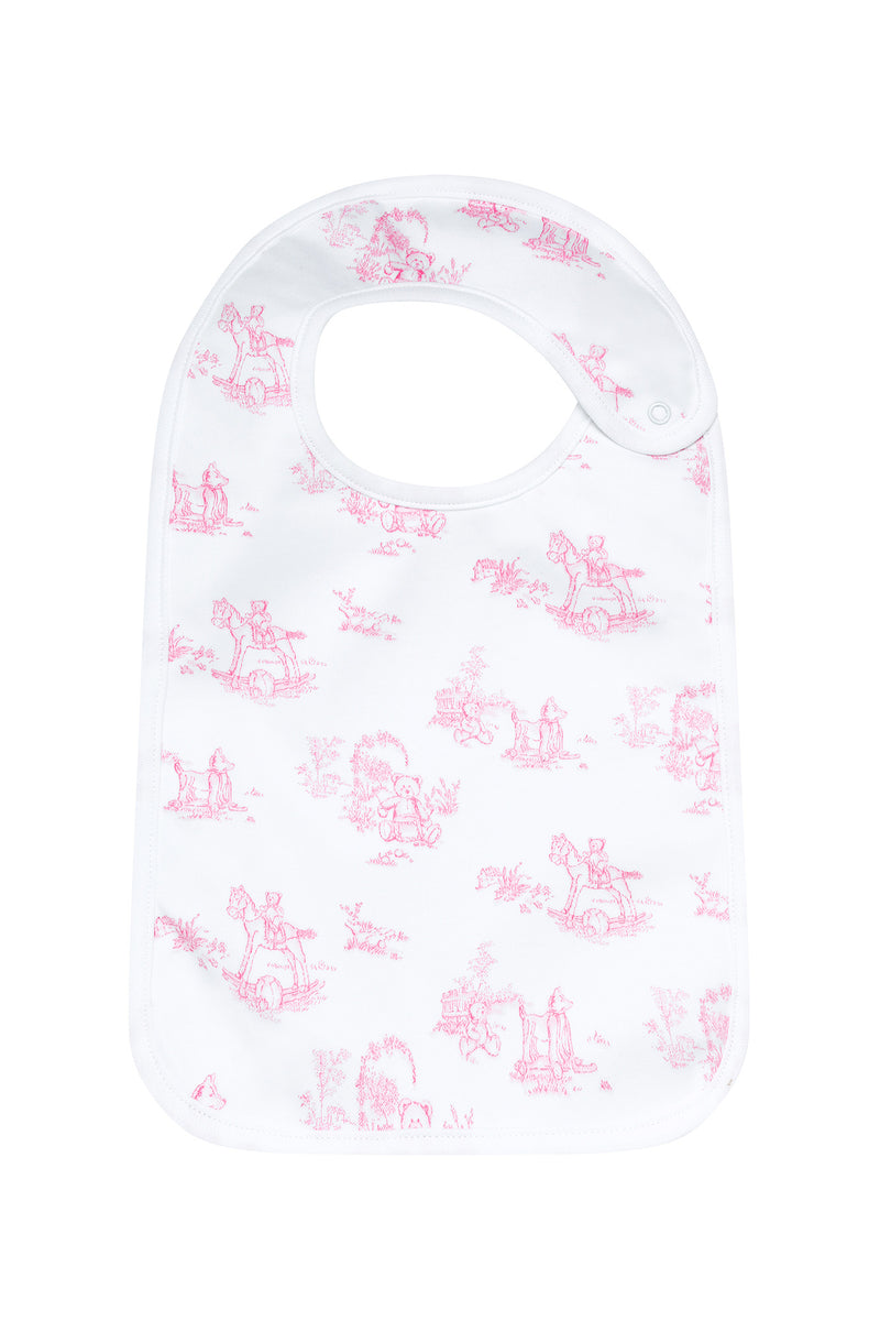 Pink Toile Baby Feeding Bib