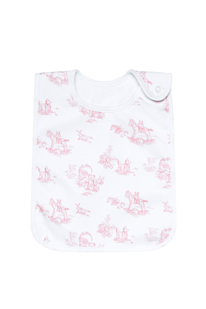 Pink Toile Baby Feeding Bib