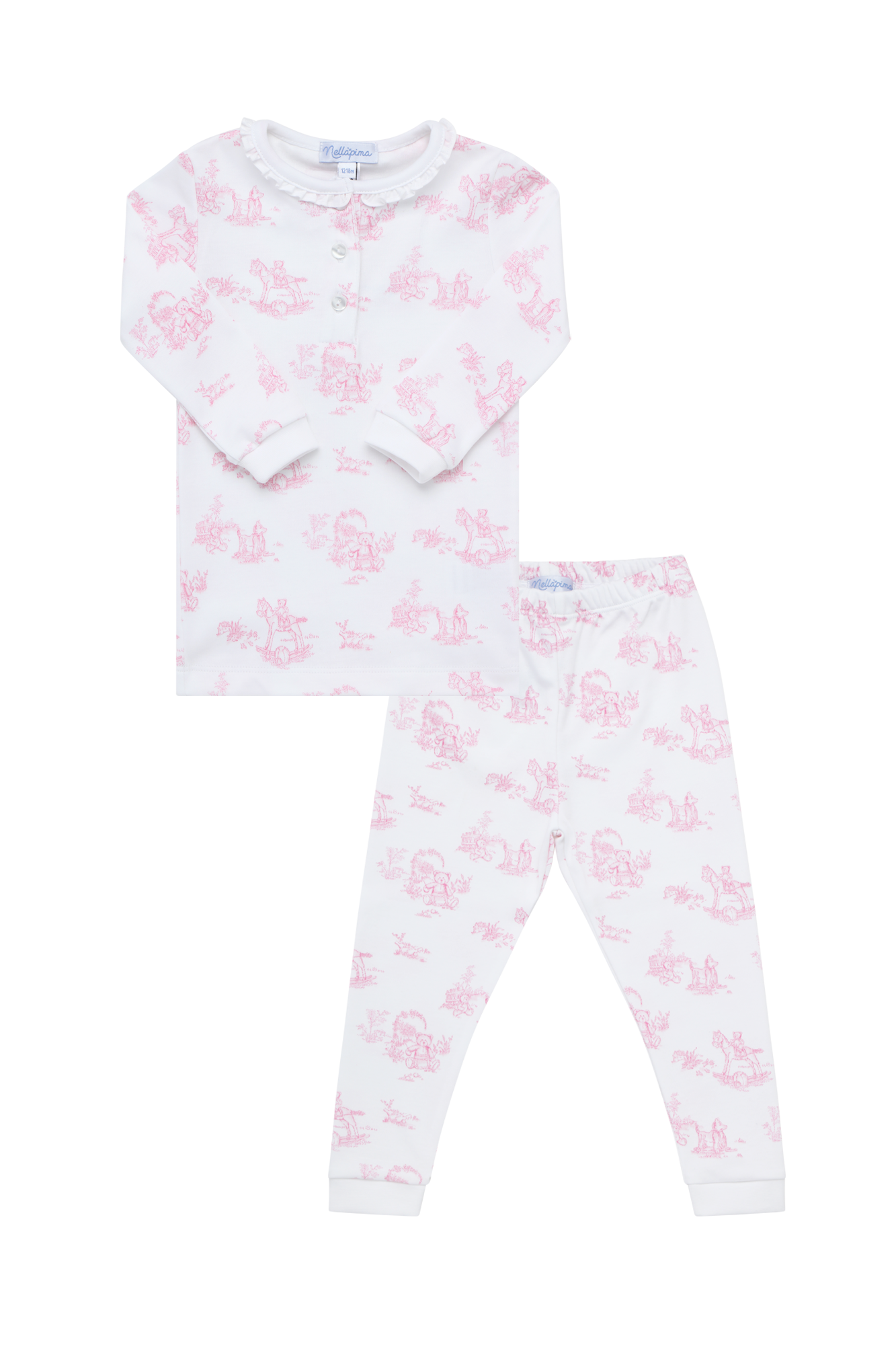 Pink Bunny Toile Pajamas main image 1