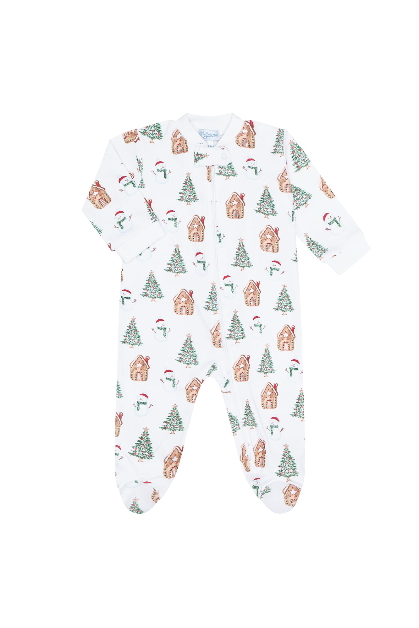 Nella Pima Pink Bears Trellace Zipper Footie