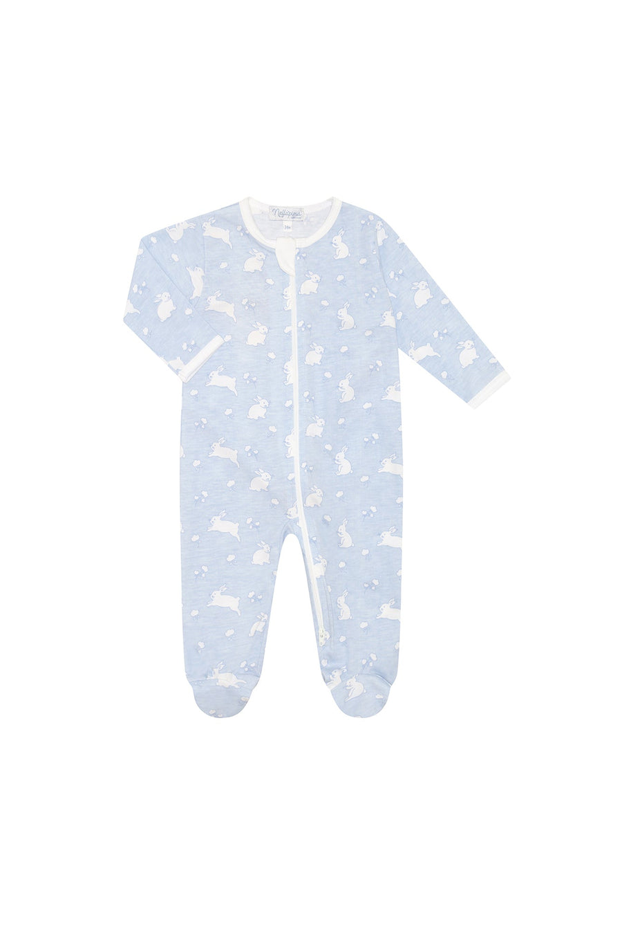 Blue Bunny Cotton Zipper Footie - Nellapima