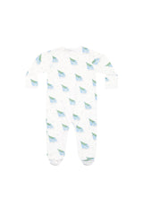 Blue Merry Sleighs Zipper Footie - Nellapima
