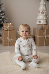 Pink Merry Sleighs Zipper Footie - Nellapima