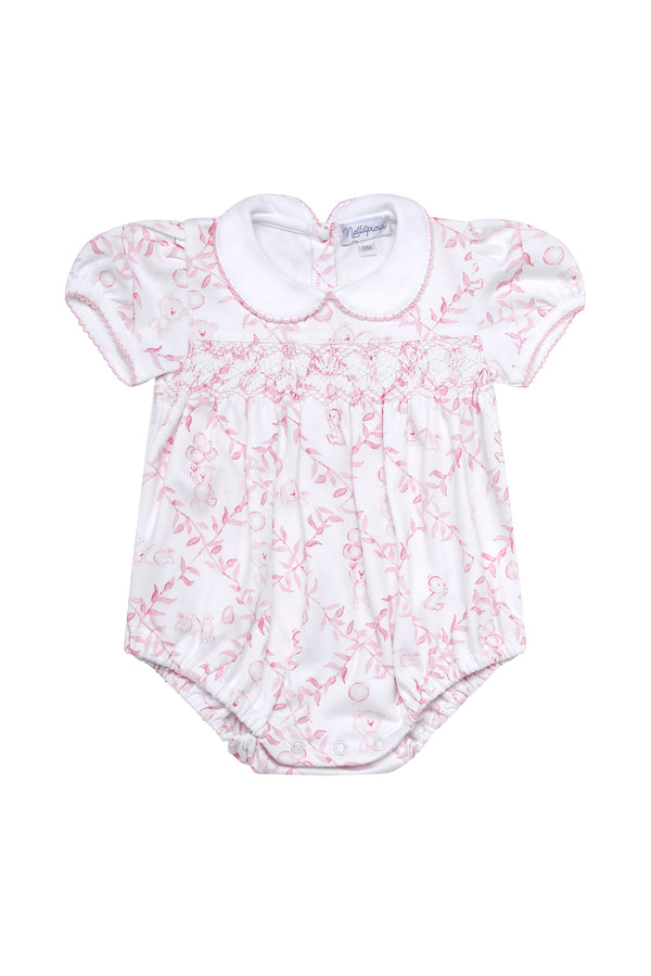 Pink Bears Trellace Smocked Bubble