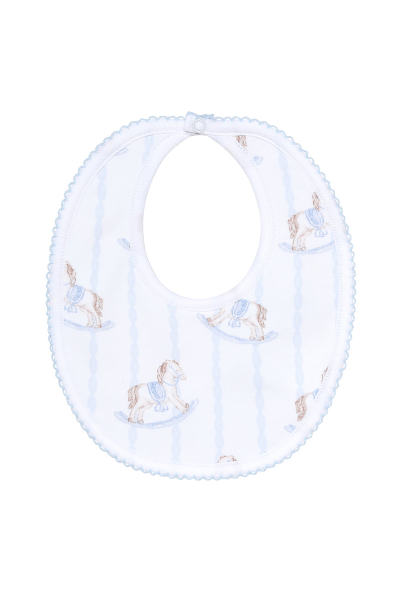 Blue Rocking Horse Baby Bib