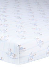 Blue Rocking Horse Crib Sheets