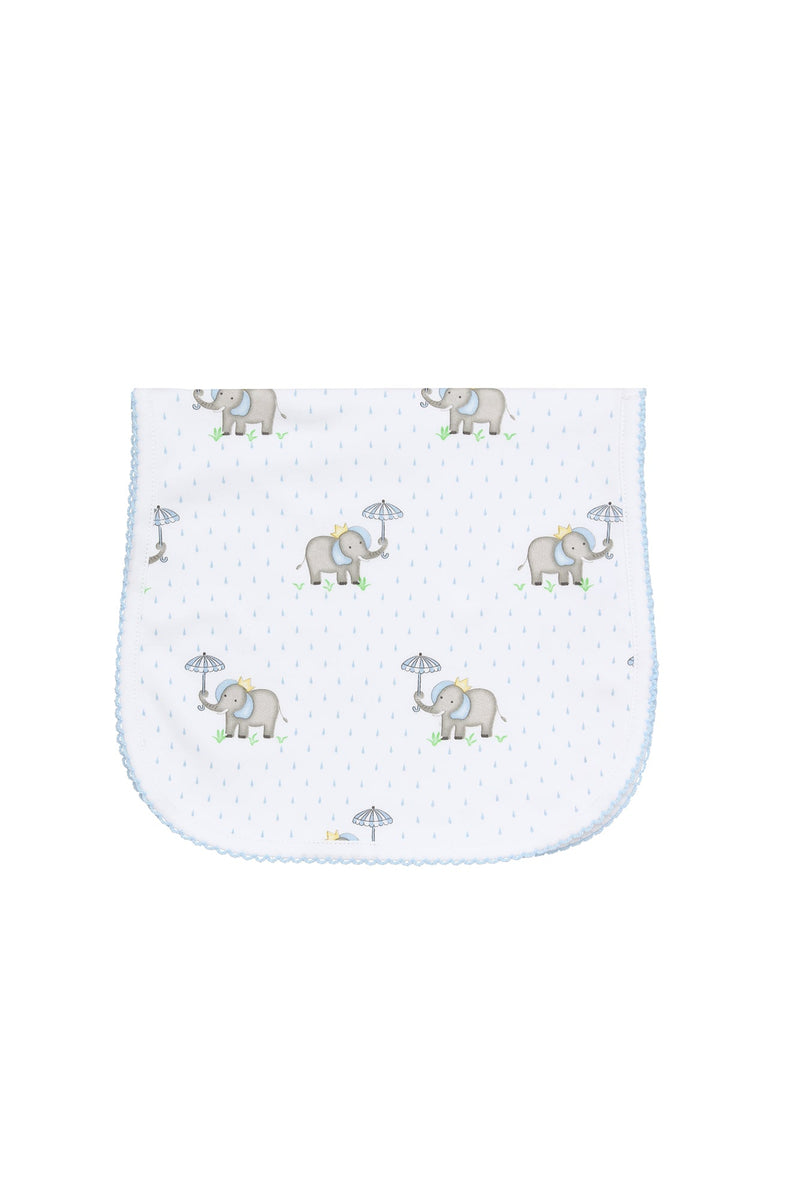 Blue Elephant Baby Burp Cloth