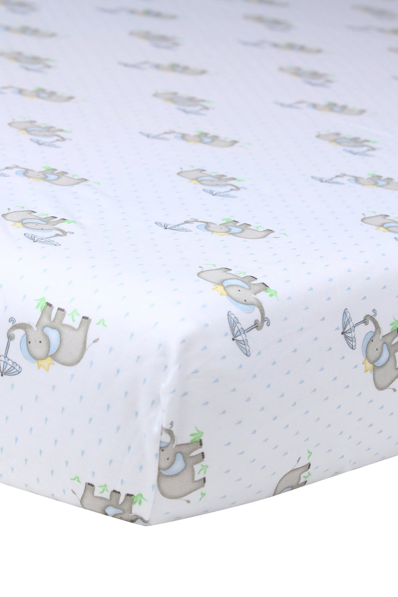Blue Elephant Baby Crib Sheets