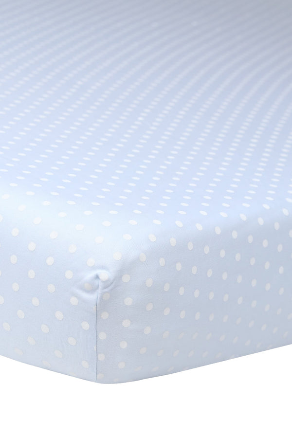 Blue Polka Dots Baby Crib Sheets