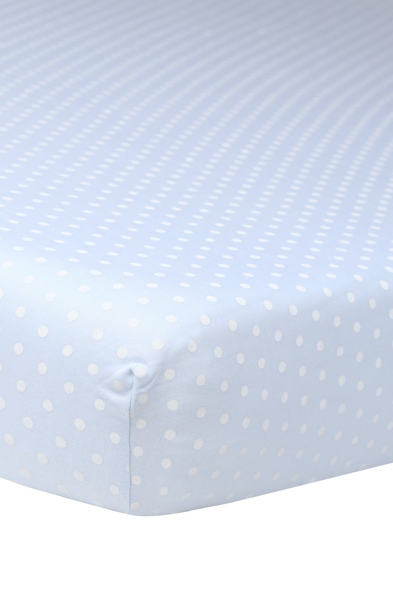 Blue Polka Dots Baby Crib Sheets