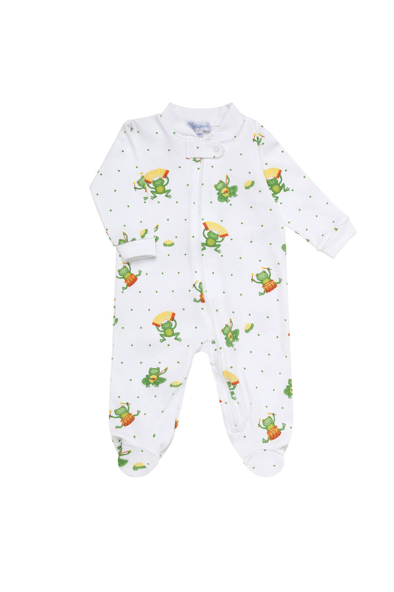 Frogs Baby Zipper Footie
