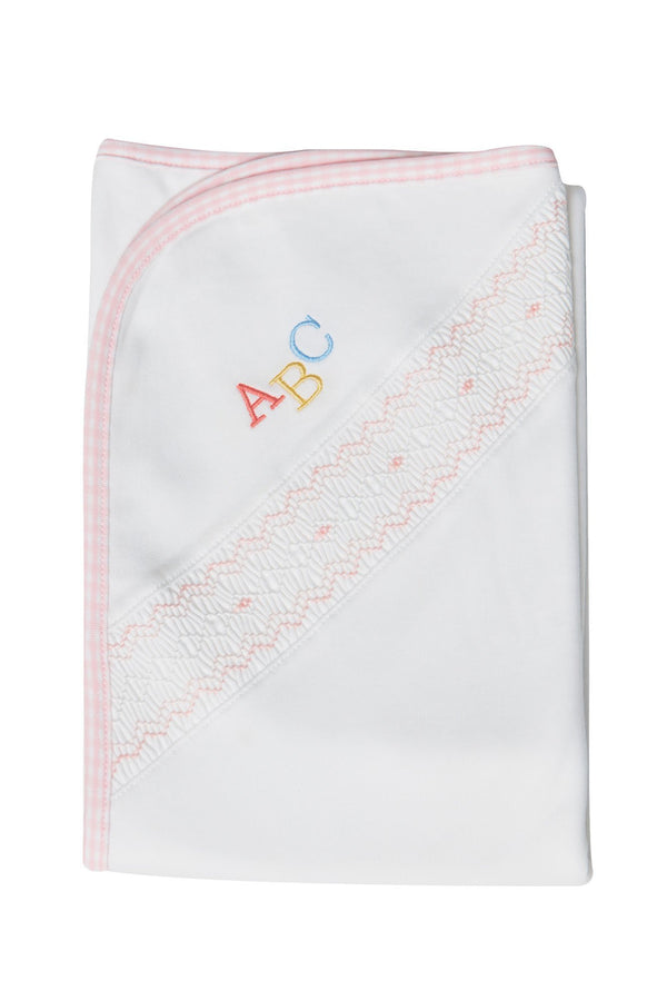 Pink Gingham ABC Baby Blanket