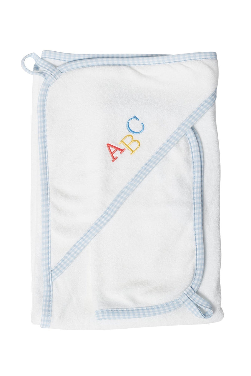 Blue Gingham ABC Baby Towel