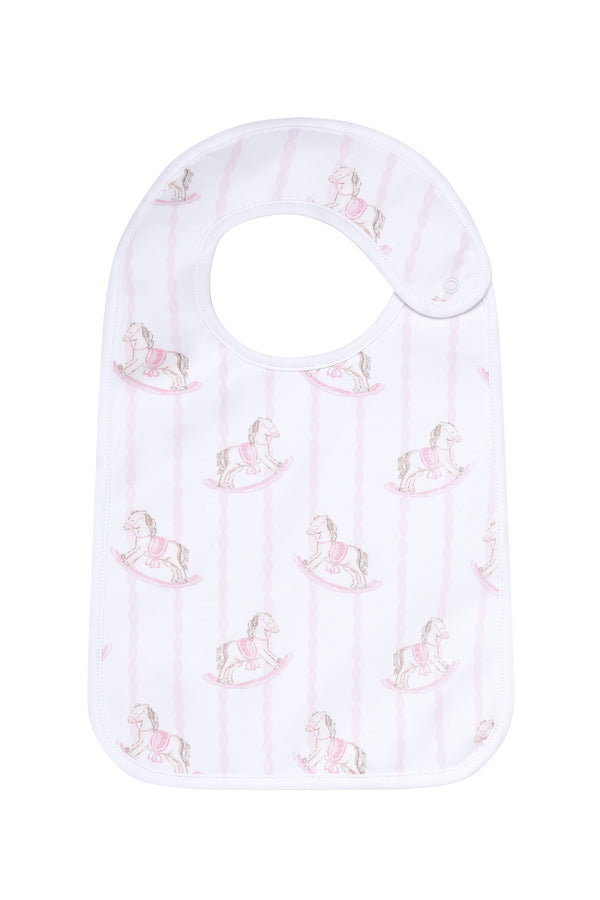 Pink Rocking Horse Feeding Bib