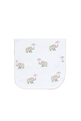 Pink Elephant Baby Burp Cloth