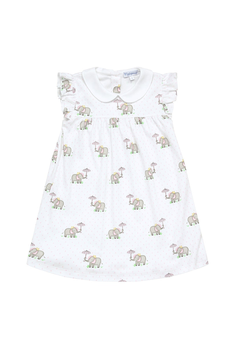 Pink Elephant Ruffle Playtime Dress