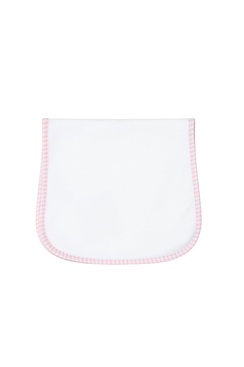 Pink Gingham Burp Cloth