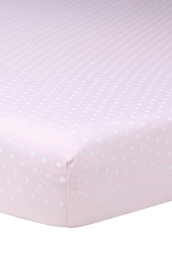 Pink Polka Dots Baby Crib Sheets