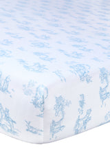 Blue Toile Baby Crib Sheets