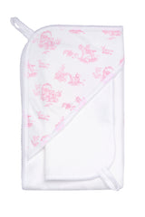 Pink Toile Hooded Towel