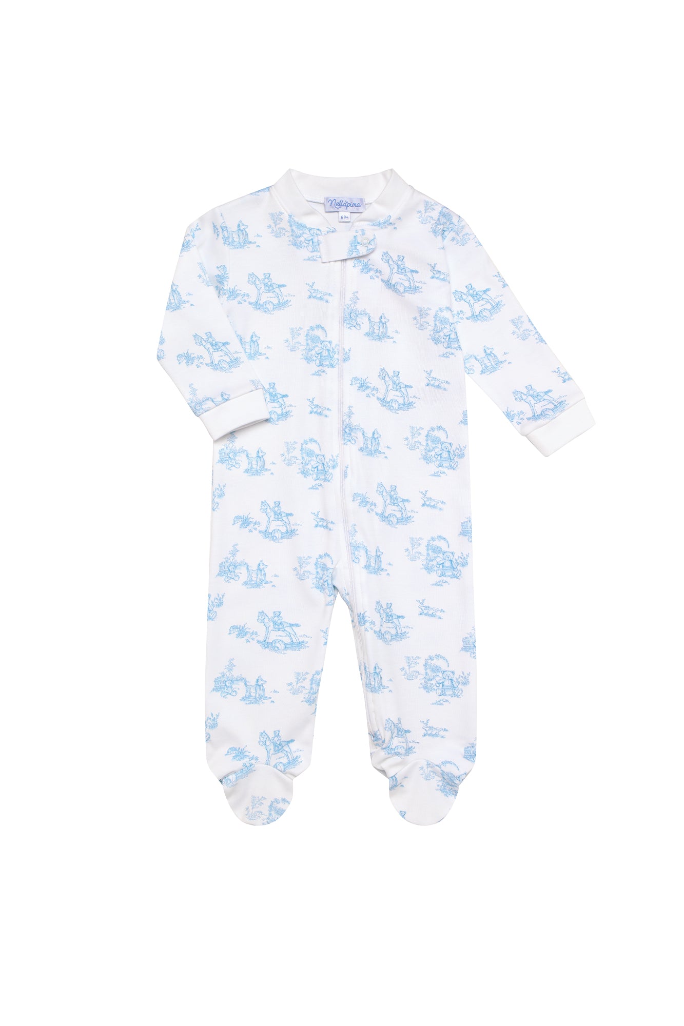 Nella Pima Pink Lone Star Toile Zipper Footie